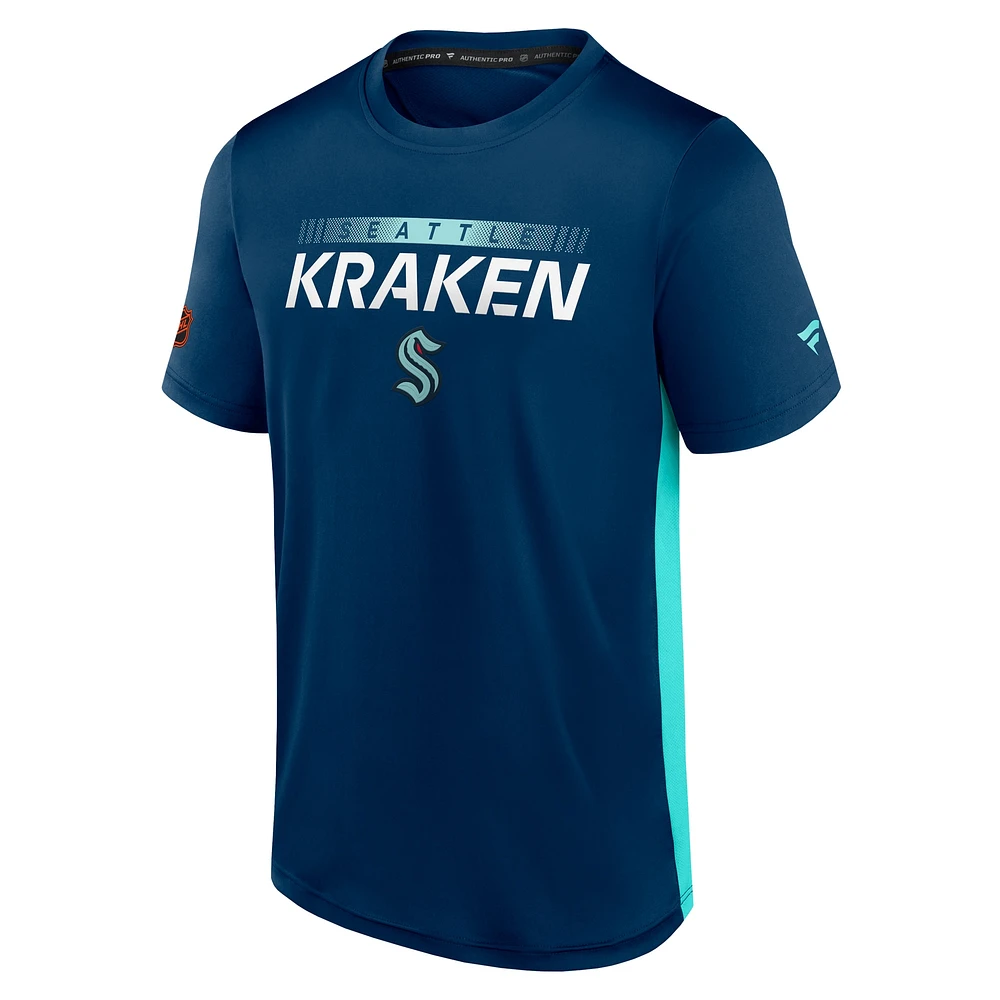 T-shirt authentique Pro Tech Seattle Kraken Special Edition 2.0 bleu marine pour homme