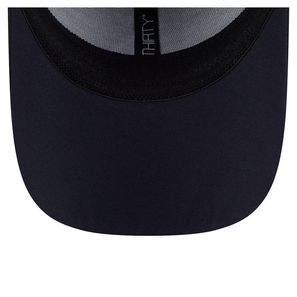 Casquette 39THIRTY Flex linéaire bleu marine Seattle Kraken de New Era pour homme