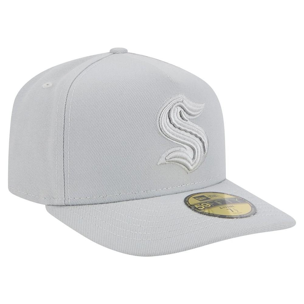 Men's New Era Gray Seattle Kraken Color Pack A-Frame 59FIFTY Fitted Hat