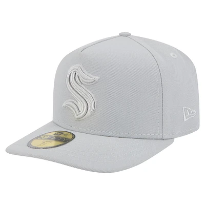 Men's New Era Gray Seattle Kraken Color Pack A-Frame 59FIFTY Fitted Hat