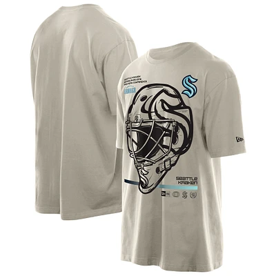 T-shirt beige Seattle Kraken Goalie Mask pour homme de New Era