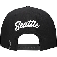 Men's Pro Standard Black Seattle Kraken Paint the City Pinch Front Snapback Hat