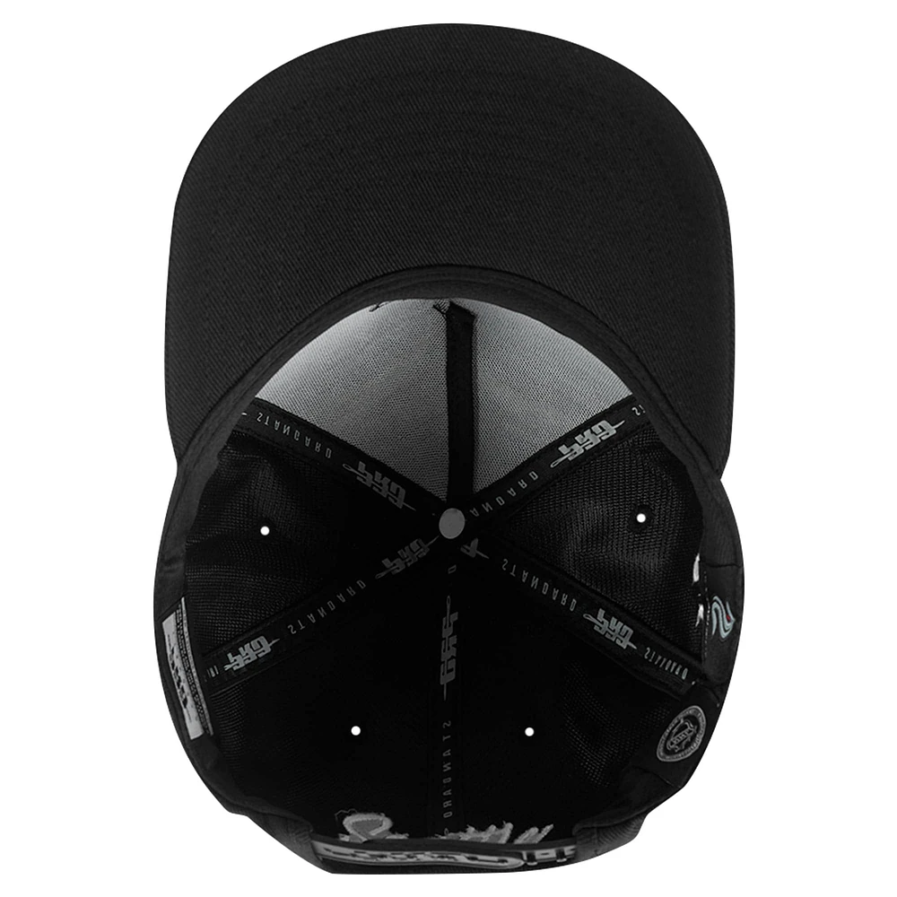 Men's Pro Standard Black Seattle Kraken Paint the City Pinch Front Snapback Hat