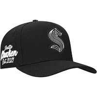 Men's Pro Standard Black Seattle Kraken Paint the City Pinch Front Snapback Hat