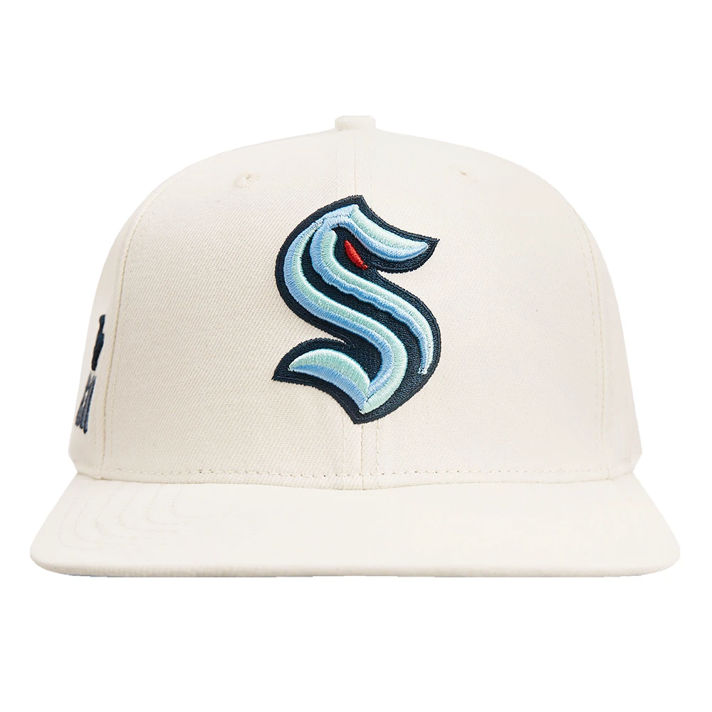 Men's Pro Standard Cream Seattle Kraken Retro Classic Logo Snapback Hat