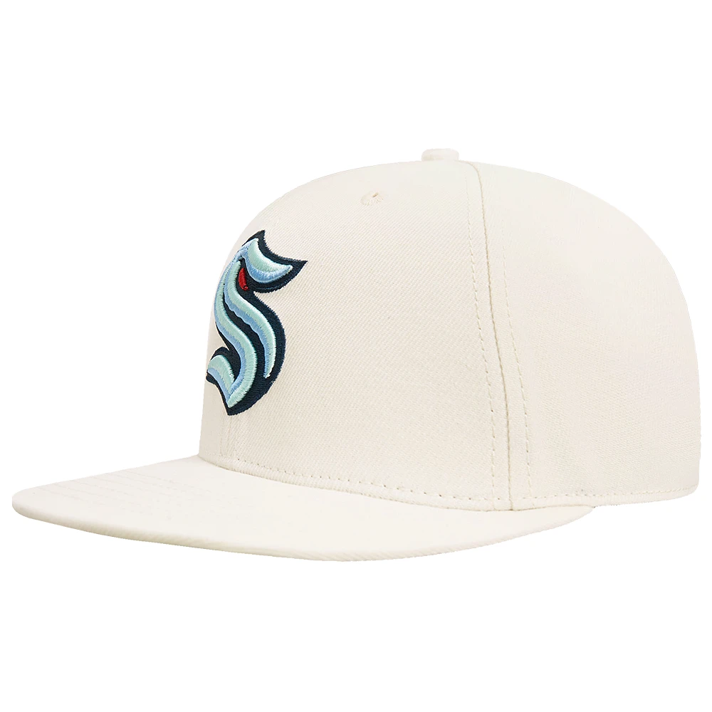 Men's Pro Standard Cream Seattle Kraken Retro Classic Logo Snapback Hat