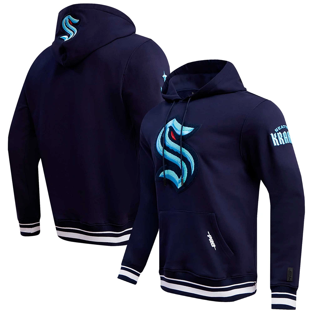 Men's Pro Standard Deep Sea Blue Seattle Kraken Retro Classic Fleece Pullover Hoodie