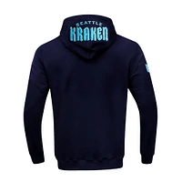 Men's Pro Standard Navy Seattle Kraken Classic Chenille Full-Zip Hoodie Jacket