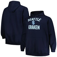 Profil pour hommes Deep Sea Blue Seattle Kraken Big & Tall Arch Over Logo Sweat à capuche