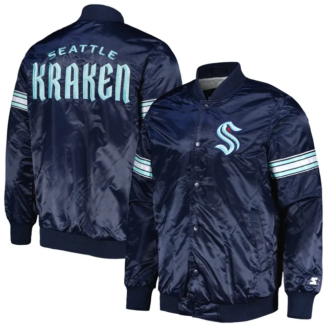 Starter Navy Youth Seattle Kraken Varsity Satin Full-Snap Jacket Youth-S / Kraken Navy