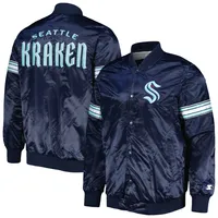 The Pick and Roll Navy Blue Atlanta Falcons Satin Jacket