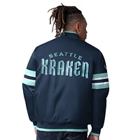 Men's Starter Deep Sea Blue Seattle Kraken Scout I Full-Snap Varsity Jacket