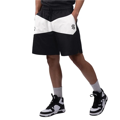 Men's Starter x NHL Black Ice Black/White Seattle Kraken Linechange Shorts