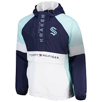 Veste à demi-zip Tommy Hilfiger Deep Sea bleu/blanc Seattle Kraken Raglan pour hommes