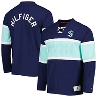 Haut à manches longues lacets Tommy Hilfiger Deep Sea Blue Seattle Kraken Walter pour homme