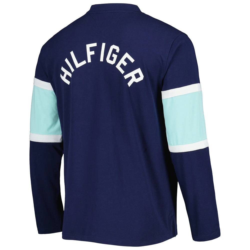 Men's Tommy Hilfiger Deep Sea Blue Seattle Kraken Walter Lace-Up Long Sleeve Top