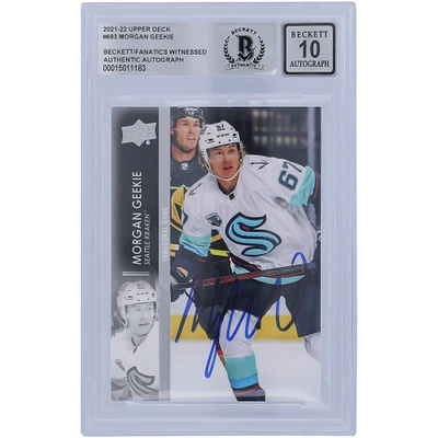 Morgan Geekie Seattle Kraken Autographié 2021-22 Upper Deck Extended Series #693 Beckett Fanatics Witnessed Authentifié 10 Cartes