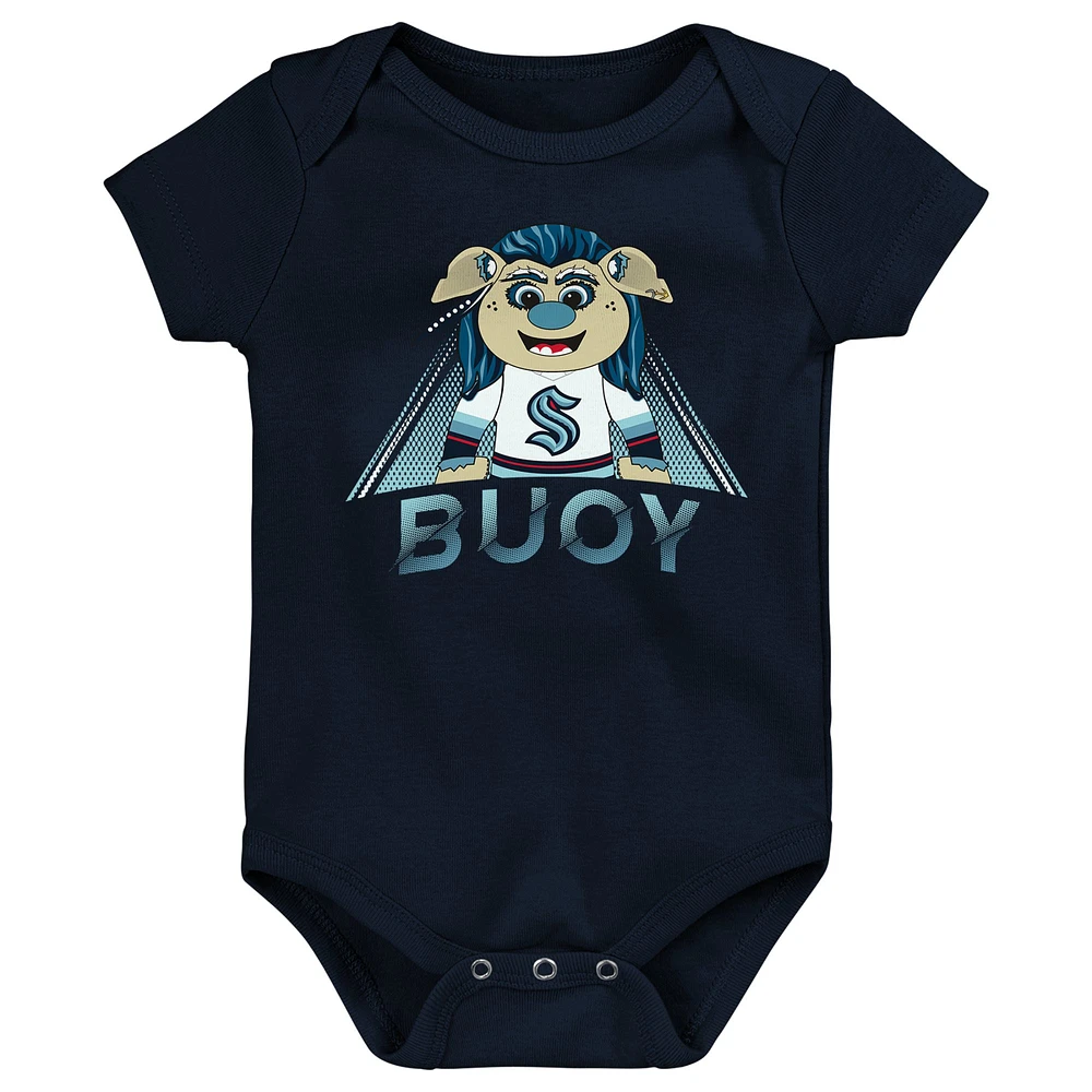 Body pour nouveau-né et bébé Deep Sea Blue Seattle Kraken Mascot Callout