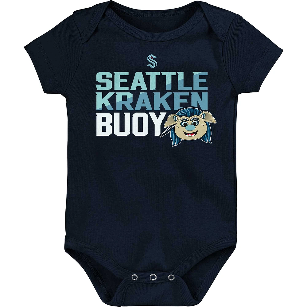 Newborn & Infant Deep Sea Blue Seattle Kraken Mascot Head Bodysuit