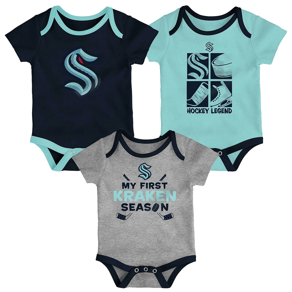 Ensemble de body trois pièces pour nouveau-né et bébé Seattle Kraken Legend