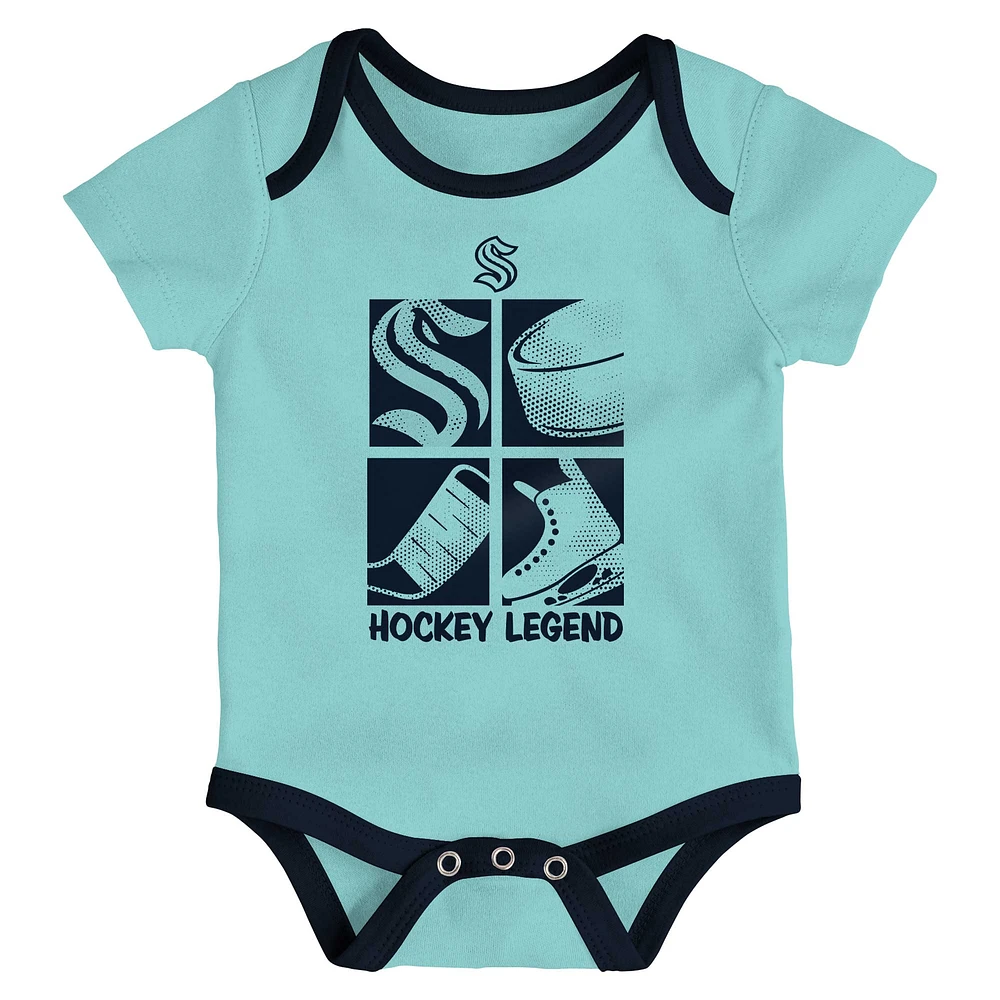 Newborn & Infant Seattle Kraken Legend Three-Piece Bodysuit Set