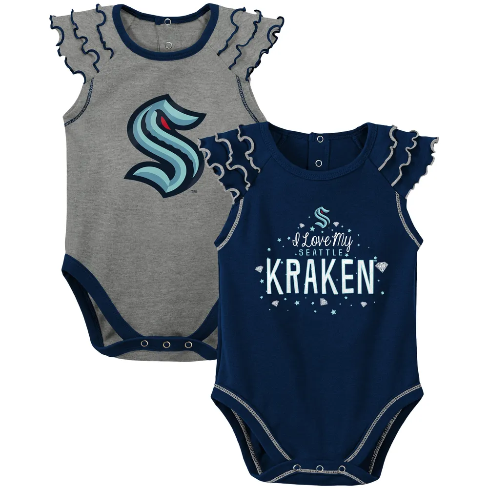 Ensemble body deux pièces Seattle Kraken Shining All-Star pour nouveau-né, bleu marine/gris