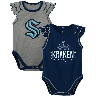 Seattle Kraken Newborn Shining All-Star Two-Piece Bodysuit Set - Navy/Gray