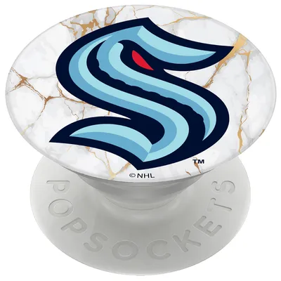 Seattle Kraken PopSockets Marble Design PopGrip - White