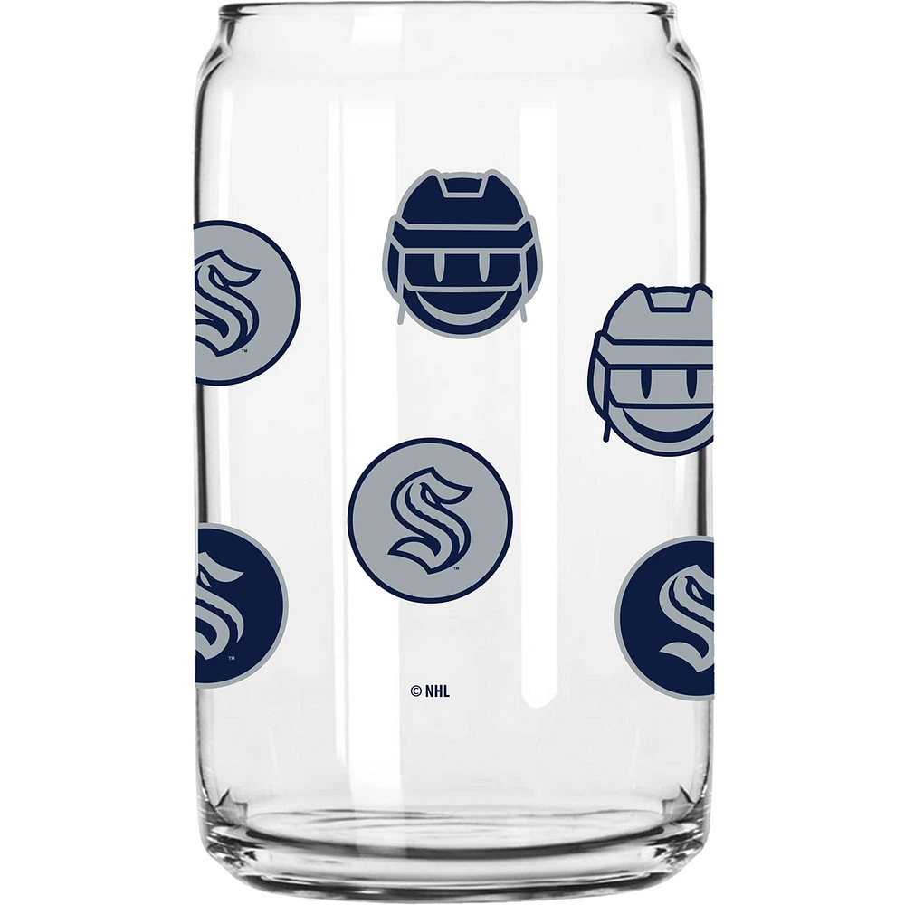 Seattle Kraken 16oz. Smiley Can Glass