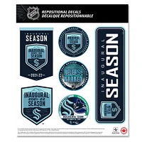 Seattle Kraken 2021 Inaugural Season 12'' x 14'' Repositionable - Decal Set