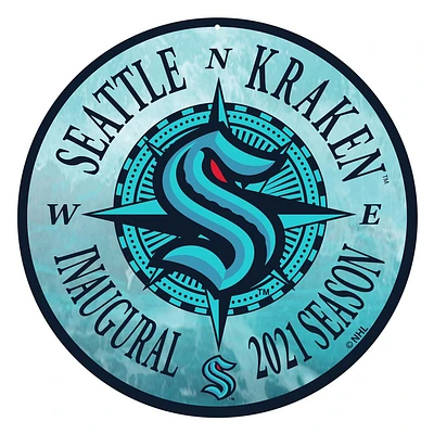 Seattle Kraken 2021 Inaugural Season 22'' Round PVC Nautical Compass - Wall Sign