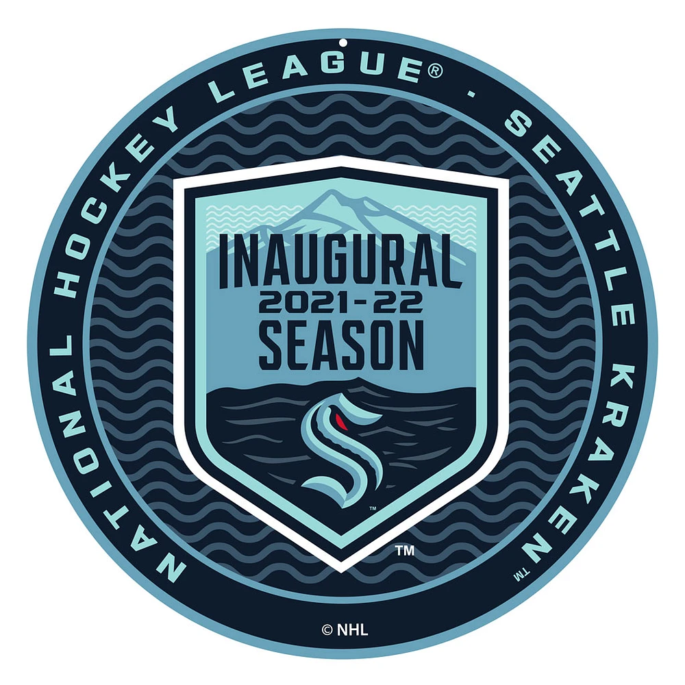 Seattle Kraken 2021 Inaugural Season 22'' - Round Sign