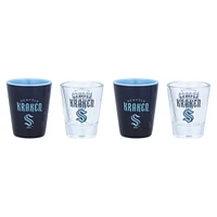 Ensemble de quatre verres à shot Seattle Kraken