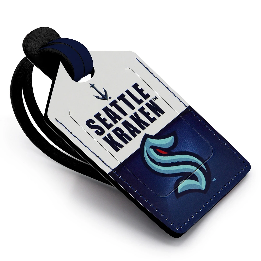 Seattle Kraken - Coffret cadeau trois pièces en cuir avec étiquette personnalisée