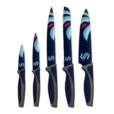 The Sports Vault Seattle Kraken - 5-Piece Kitchen Knives Set