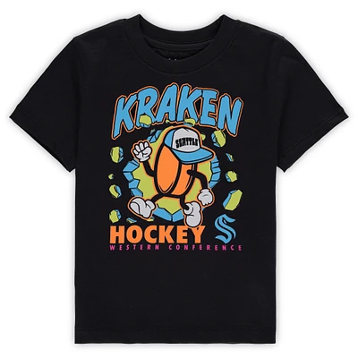 T-shirt noir Seattle Kraken Break Through pour tout-petits