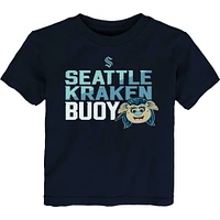 T-shirt tête de mascotte Seattle Kraken bleu mer profonde pour tout-petit