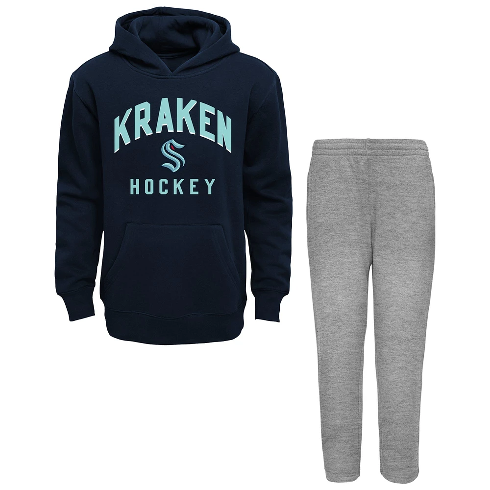 Toddler Navy/Heather Gray Seattle Kraken Play by Pullover Hoodie & Pants Set