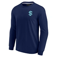 Unisex Fanatics Navy Seattle Kraken Elements Super Soft Long Sleeve T-Shirt