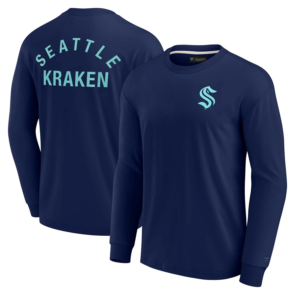 Unisex Fanatics Navy Seattle Kraken Elements Super Soft Long Sleeve T-Shirt