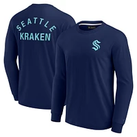 T-shirt unisexe Fanatics Navy Seattle Kraken Elements super doux à manches longues