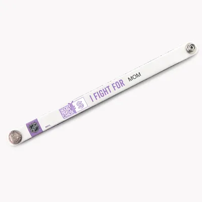 White Seattle Kraken Hockey Fights Cancer Porte-clés ruban personnalisé