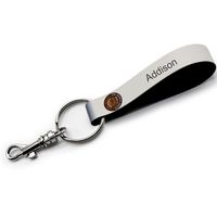 White Seattle Kraken Personalized Leather Loop Keychain