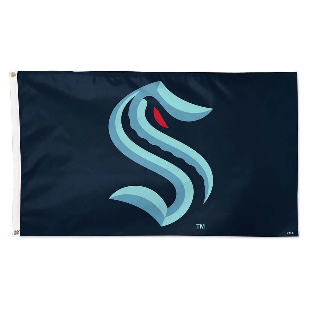 WinCraft Seattle Kraken 3' x 5' Logo principal simple face - Drapeau