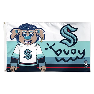 WinCraft Seattle Kraken 3' x 5' Drapeau mascotte de luxe simple face