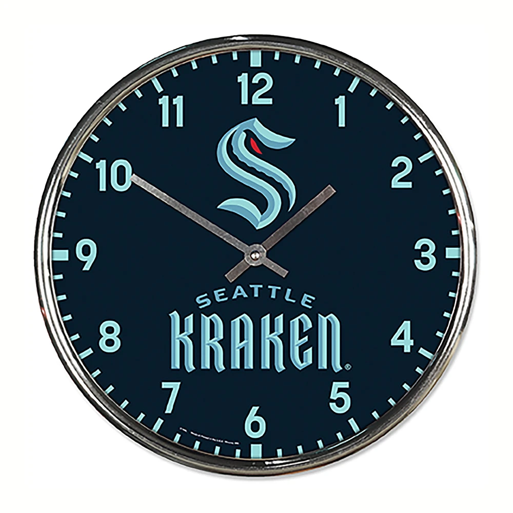 WinCraft Seattle Kraken Chrome Wall Clock