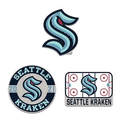 Ensemble de pin de collection WinCraft Seattle Kraken en trois pièces
