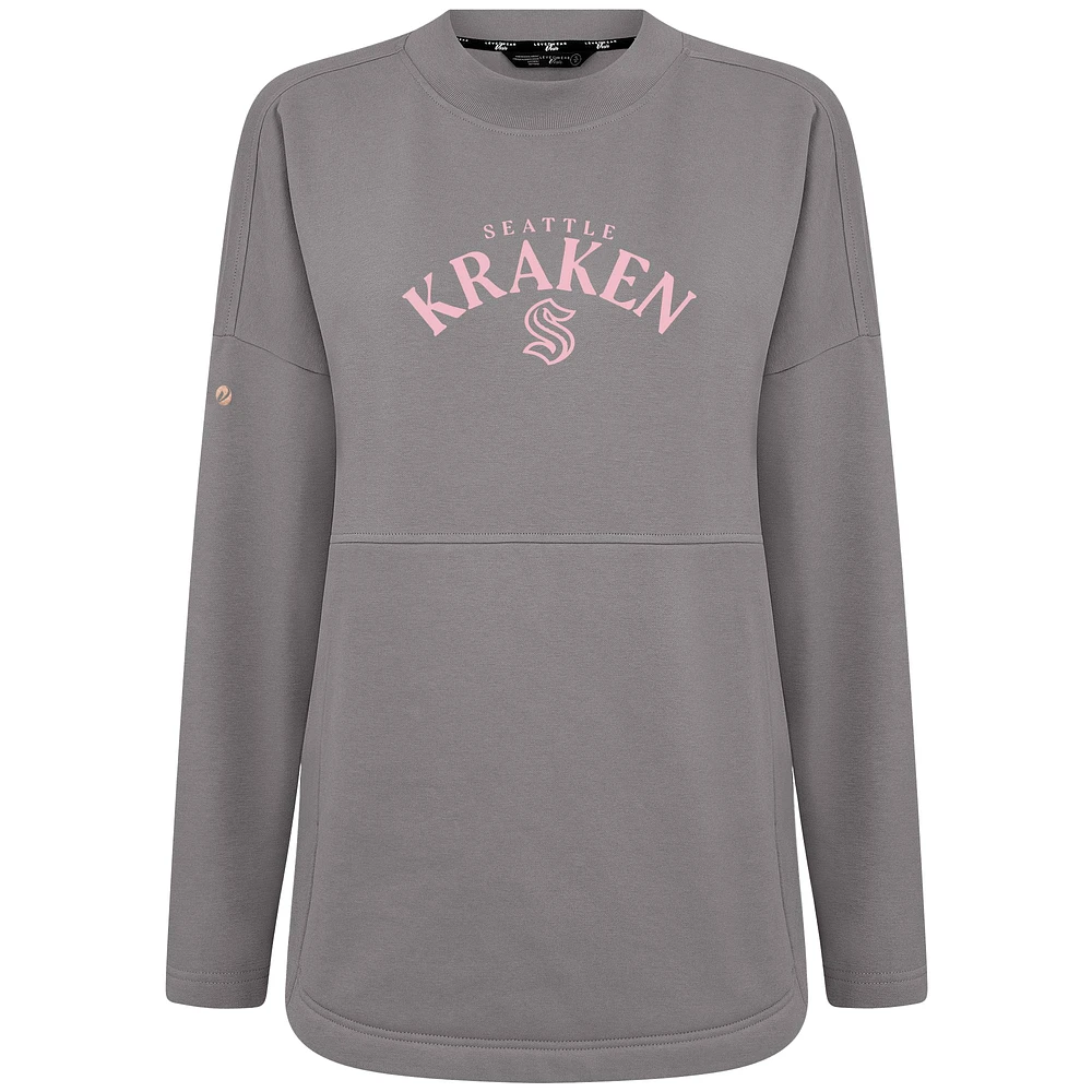 Sweat-shirt à col roulé gris Seattle Kraken Mother's Day Beaudry pour femme Levelwear
