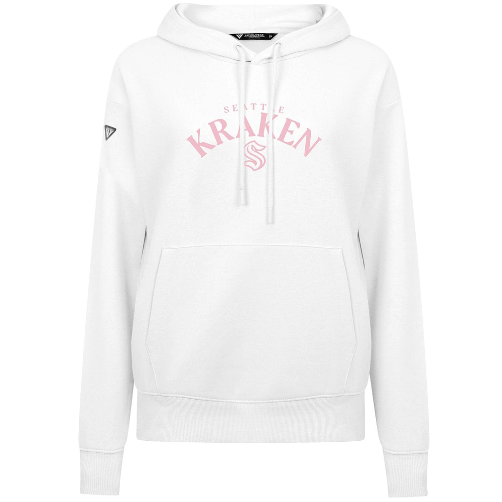 Women's Levelwear  White Seattle Kraken Mother's Day Adorn Pullover Hoodie