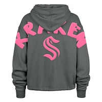 Sweat à capuche court Seattle Kraken Bright Side Venice pour femme, gris, '47